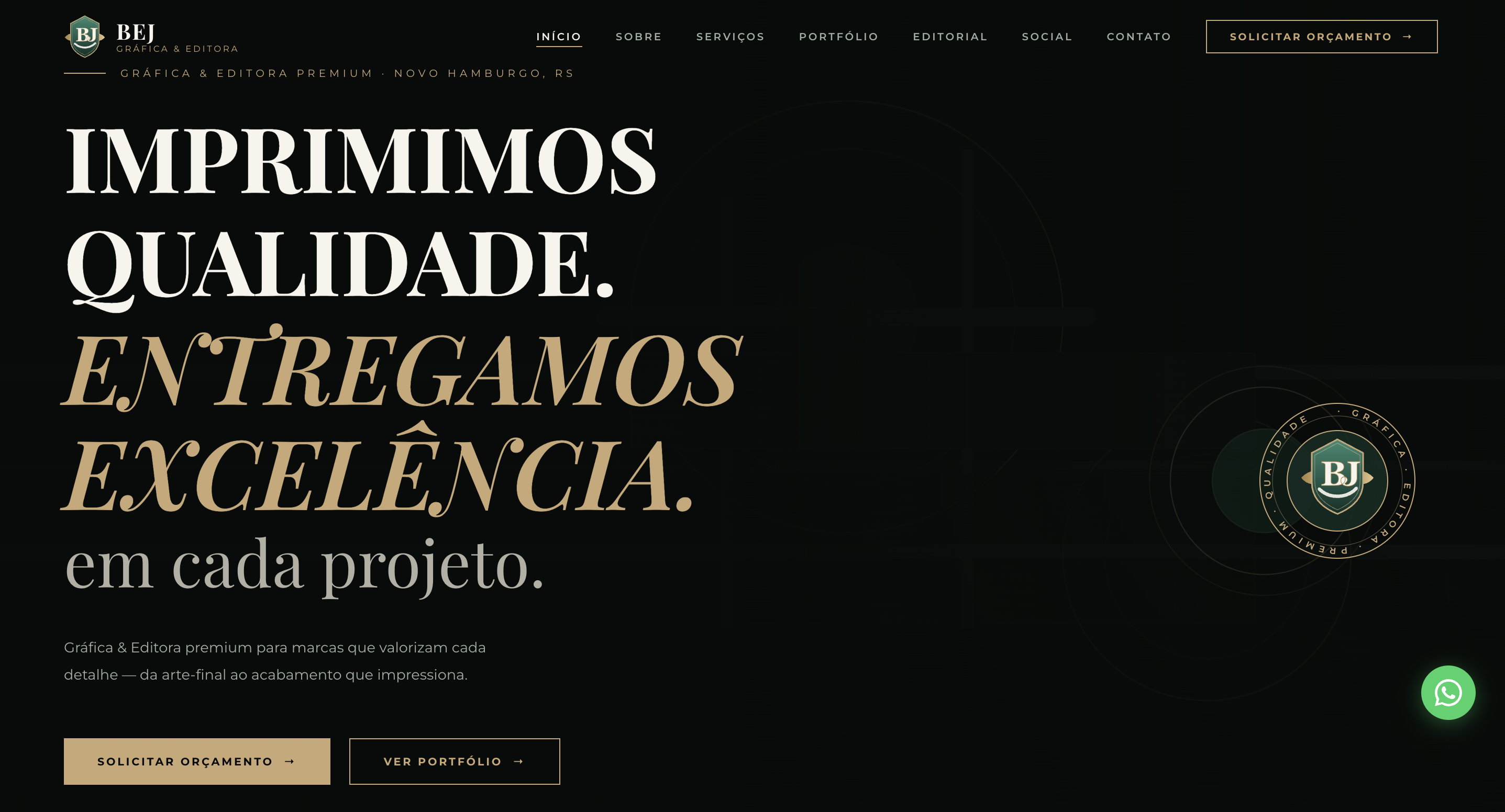 Captura de tela do site institucional da BEJ Group
